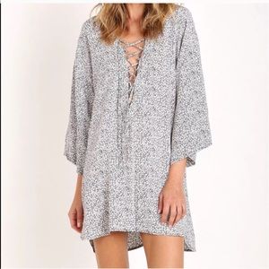 3/4 bell sleeve floral printed dress